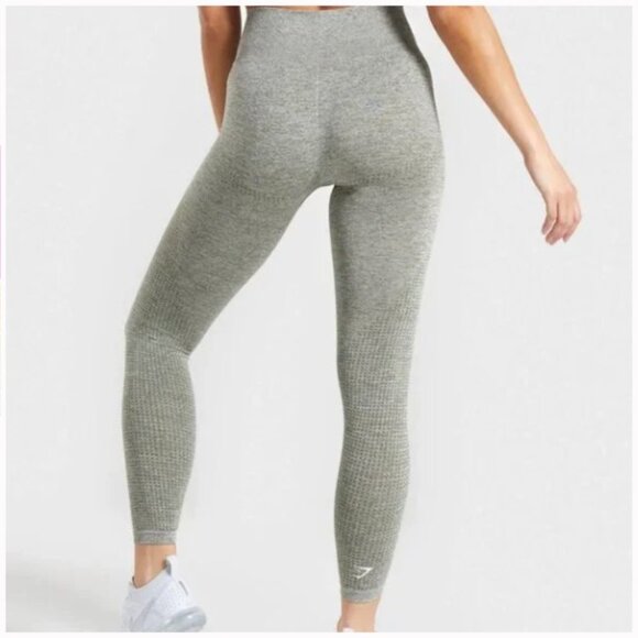 Gymshark Vital Seamless Leggings - Khaki Marl - Size M - Picture 3 of 8